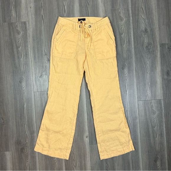 Banana Republic Light Orange Linen Cargo Pants Summer Size 4 - Picture 1 of 6